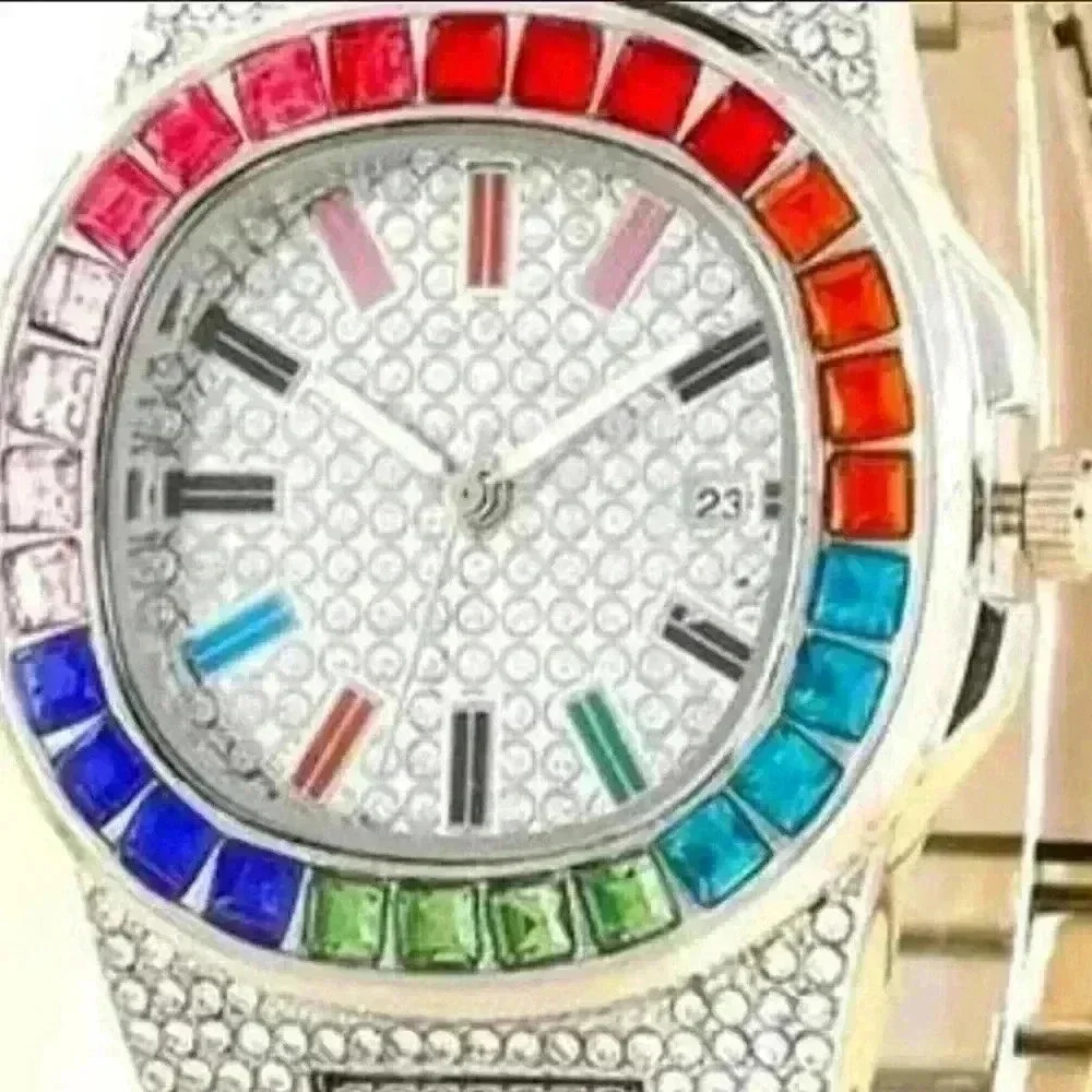 Colorful Rhinestone watch and bracelet set